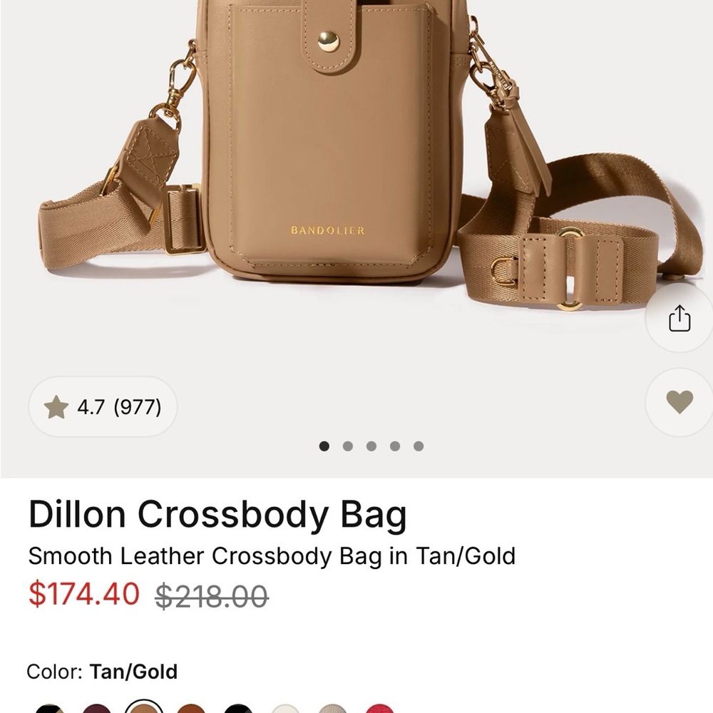 Bandolier Beige Crossbody Dillon Bag with  Gold Details